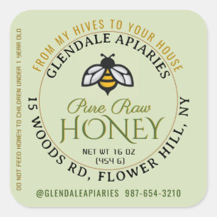 Hives naar House Pure Raw Honey Honeybee Sticker
