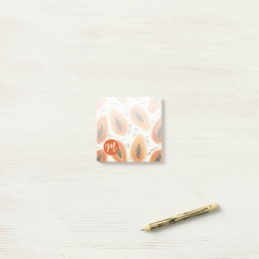Hiya Papaya Pattern Post-it® Notes (Op bureau)