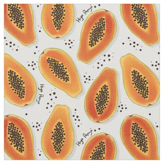 Hiya Papaya Pattern Stof (Close Up)