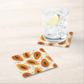 Hiya Papaya Pattern Vierkante Kartonnen Onderzetter (Insitu)