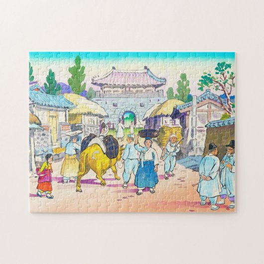 Hiyoshi Mamoru Korean Market japanese landschapsku Legpuzzel (Horizontaal)