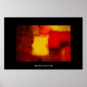Hizli Art Collectie - Red Yellow Brown Modern Abs Poster