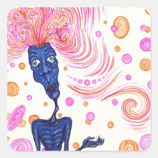 HJ, M VIERKANTE STICKER (Voorkant)