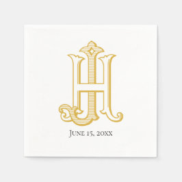 HJ Monogram of JH Monogram Napkins Servet