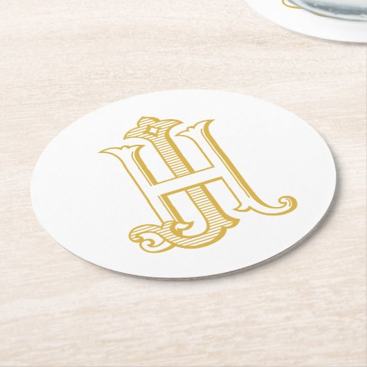 HJ Monogram of JH Monogram Onderzetters (Gebogen)
