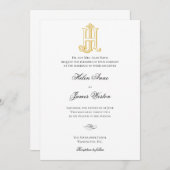 HJ Monogramme ou JH Monogramme Invitations de mari (Devant / Derrière)