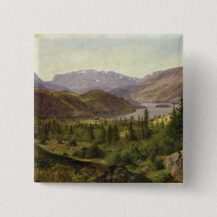 Hjelle in Valders, Tile Fjord, 1835 Vierkante Button 5,1 Cm