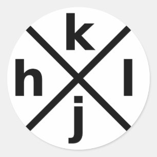 hjkl pour Hackers Vi/Vim Hardcore - Sticker Rond