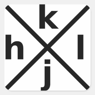 hjkl voor Hardcore Vi/Vim Hackers - Vierkante Stic Sticker