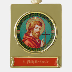 Hl. Filippus de Apostel (JMAS 10) Verguld Banner Ornament