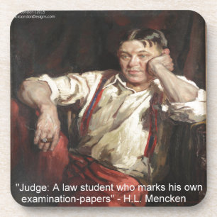 HL Mencken Grafisch & Citaat Over Rechters Onderzetter