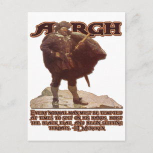 HL Mencken Quote en...Argh. Briefkaart