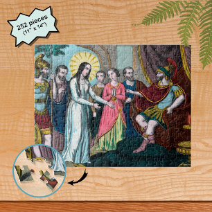 Hl. Philomena wordt berecht voor keizer Diocletian Legpuzzel