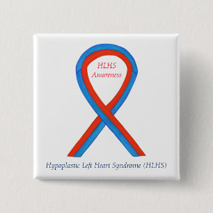 HLHS Awareness Ribbon Gepersonaliseerd Art Button