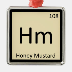 Hm - Periodieke tabelsymbool voor de "Honey Mustar Metalen Ornament