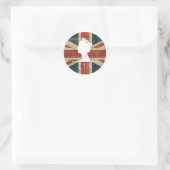 HM Queen, Distress Union Jack vlag Ronde Sticker (Tas)