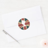 HM Queen, Distress Union Jack vlag Ronde Sticker (Envelop)