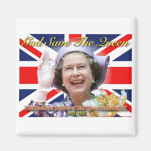 HM Queen Elizabeth II Diamond Jubilee Magneet (Voorkant)