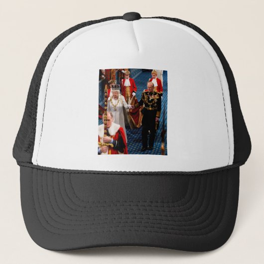 HM Queen Elizabeth II en HRH Duke of Edinburgh Lo Trucker Pet (Voorkant)