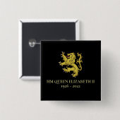 HM Queen Elizabeth II Heraldry Lion Square Button (Voorkant /achterkant)