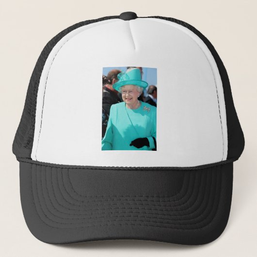 HM Queen Elizabeth II in Turquoise Pet Professiona (Voorkant)