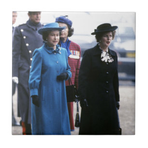 HM Queen Elizabeth II-Margaret Thatcher Tegeltje
