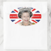 HM Queen Elizabeth II - Pro foto Ovale Sticker (Tas)