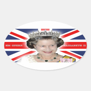 HM Queen Elizabeth II - Pro foto Ovale Sticker