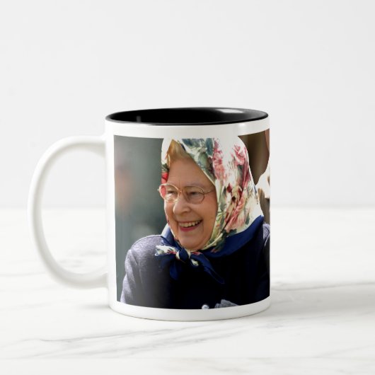 HM Queen Elizabeth II Tweekleurige Koffiemok (Links)