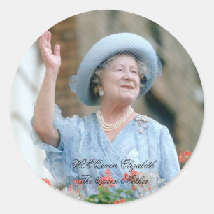 HM Queen Elizabeth, The Queen Moeder 1985 Ronde Sticker