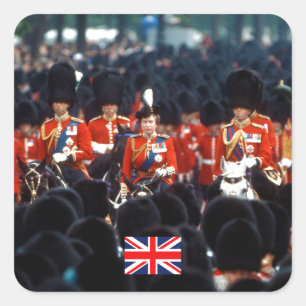 HM The Queen Elizabeth II Prince Philip London Vierkante Sticker