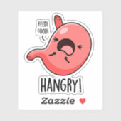 Hmad Funny Hungry Angry Stomach Pun Sticker (Vel)