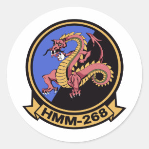 HMM-268 Rode dragons Ronde Sticker