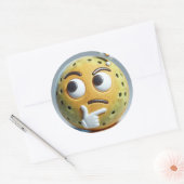 Hmm…– Emoji Autocollant Pickleball Pensif (Enveloppe)