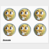 Hmm…– Emoji Autocollant Pickleball Pensif (Feuille)