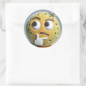 Hmm…– Emoji Autocollant Pickleball Pensif (Sac)