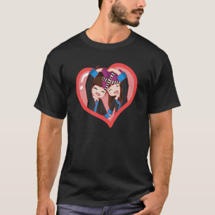 Hmong Miao Girl Woman Heart Boy Man Couple Love Hm T-shirt