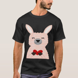 HMRDesigns Schattige Roze Lama Die Hart Vasthoudt T-shirt