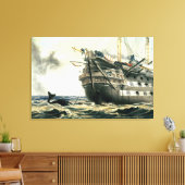 HMS Agamemnon die de oorspronkelijke Atlantische k Canvas Afdruk (Insitu (Woonkamer))