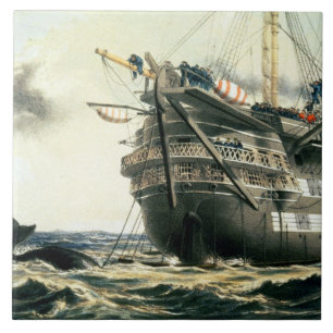 HMS Agamemnon die de oorspronkelijke Atlantische k Tegeltje