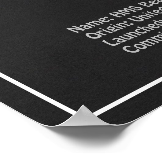 HMS Beagle Tall Ship - Blauwdruk van het schip Poster (Hoek)