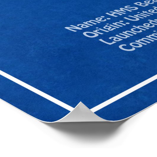 HMS Beagle Tall Ship - Scheepsblauwdruk ABD Poster (Hoek)