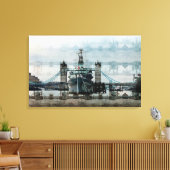 HMS Belfast op de Theems Canvas Afdruk (Insitu (Woonkamer))