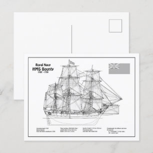HMS Bounty - Blauwdrukplannen voor schepen BD Briefkaart