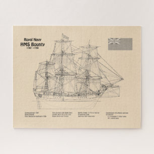 HMS Bounty - Schip Blauwdruk Plannen SD Legpuzzel