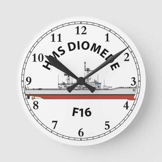 HMS DIOMEDE - F16 - LEANDER ORIG RONDE KLOK (Voorkant)