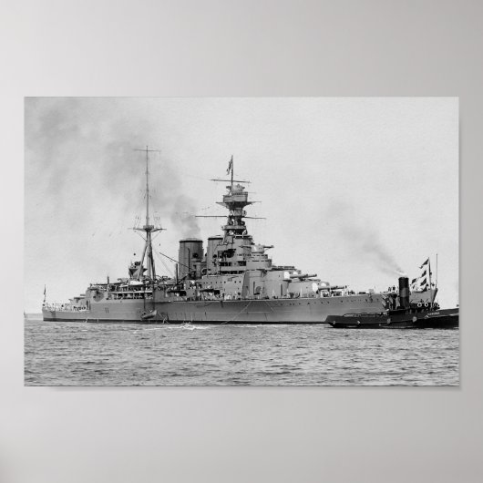 HMS Hood - Nautical Battlecruiser Poster (Voorkant)