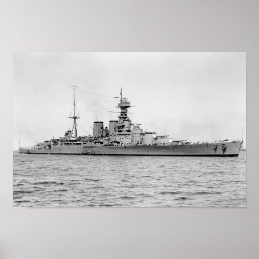 HMS Hood poster 16,5 x 11 inch (Voorkant)