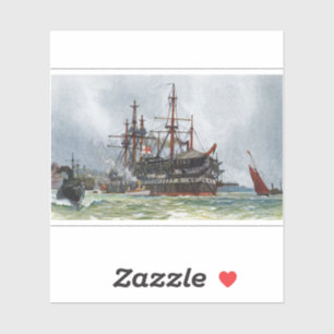 HMS Implacable een 74-kanons schip van de derde kl Sticker