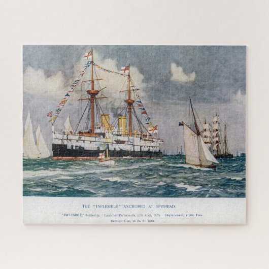 HMS inflexibel ijzeren slagschip 1876 Legpuzzel (Horizontaal)
